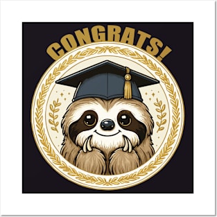 Congrats Graduate Sloth Posters and Art